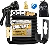 150FT45M Expandable Garden Hose Flexible Magic Garden Hose Pipe with 34 12 Fittings, 8 Function Spray Nozzle, 3-Layer Latex Tube Black
