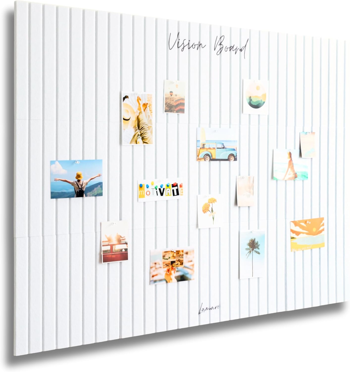 Lamare Vision Board for Wall - Aesthetic Felt Bulletin Board Tiles with Pins & Adhesive Tabs, Collage Board - Minimalist Dream Board for DIY Vision Board Supplies for Women