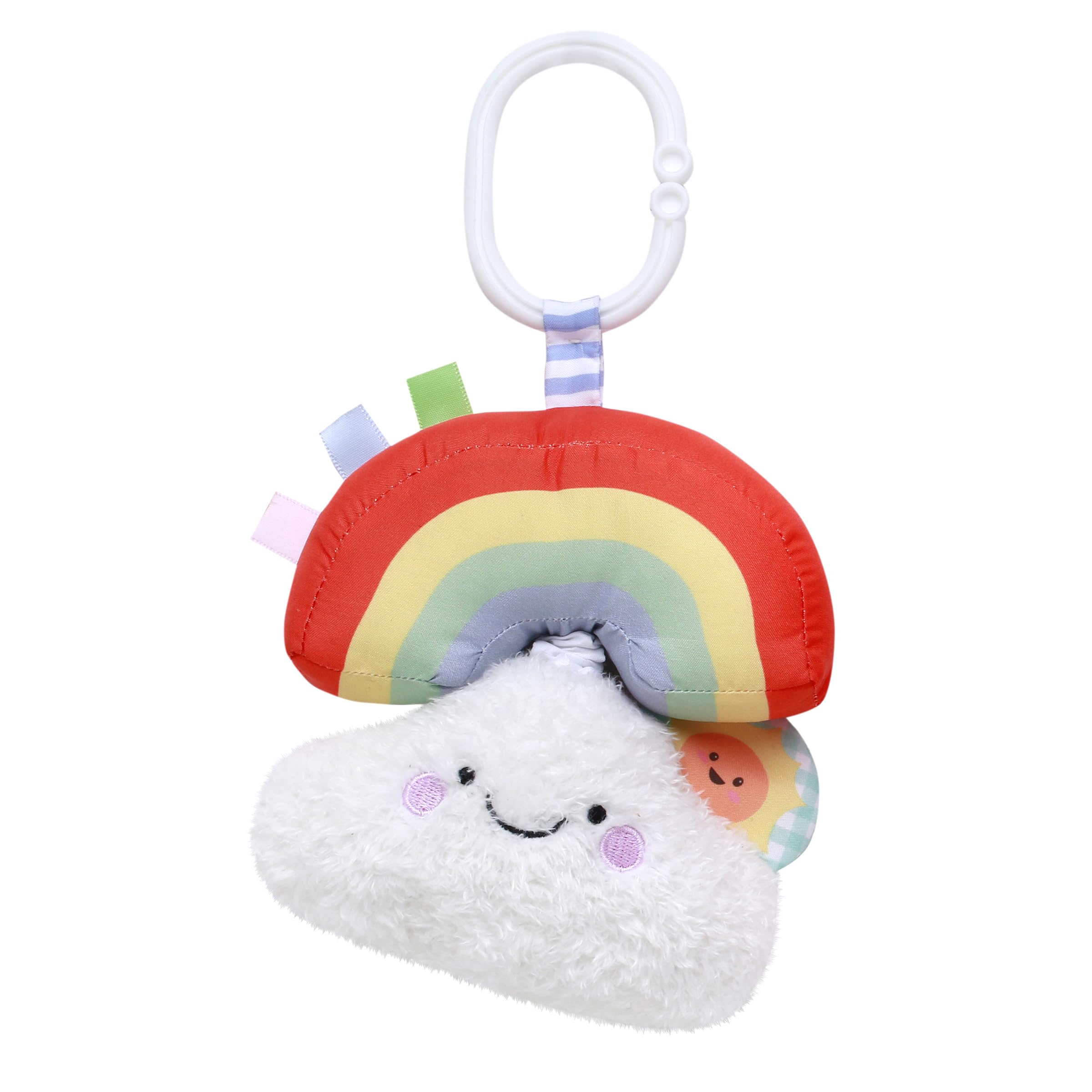 Baby Starters Magic Years Rainbow and Cloud Activity Toy with Pull and Jiggle Vibration, Rattle and Travel Hook, Multicolored, 10 inch