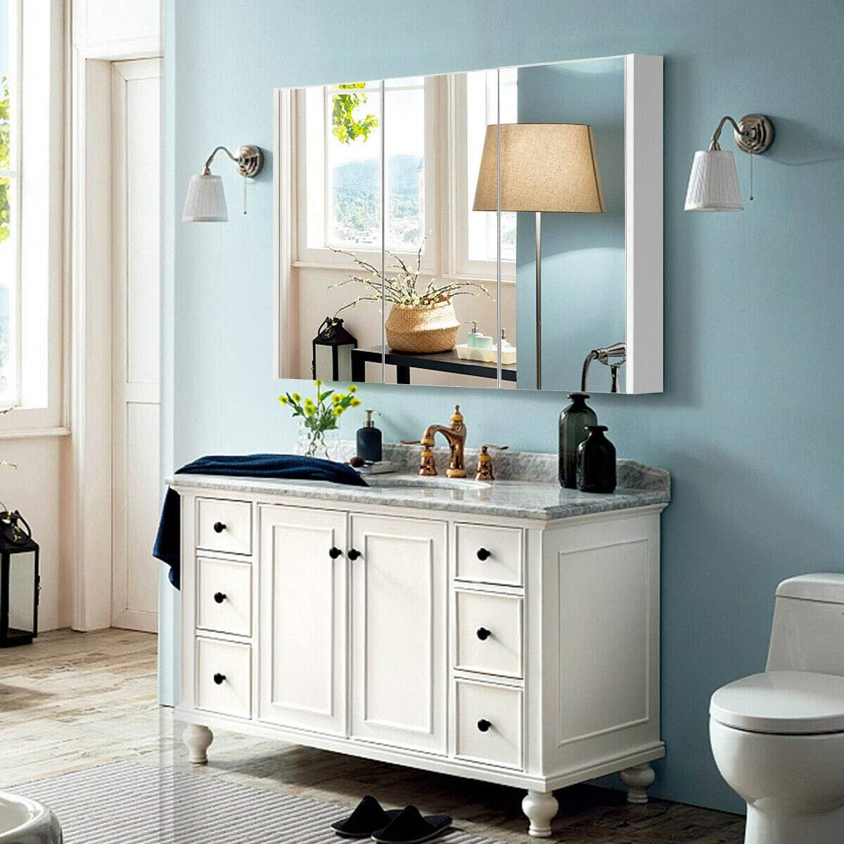 White Wood Mirrors Hold Studio 3 Glass Door Level Adaptable Floor 36