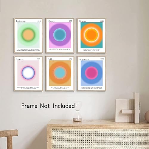 Miniatura 3 de LIYAOLI Aura - Pósteres coloridos degradados para pared, 8 x 10 pulgadas, sin marco, juego de 9 carteles con números de ángel para decoración