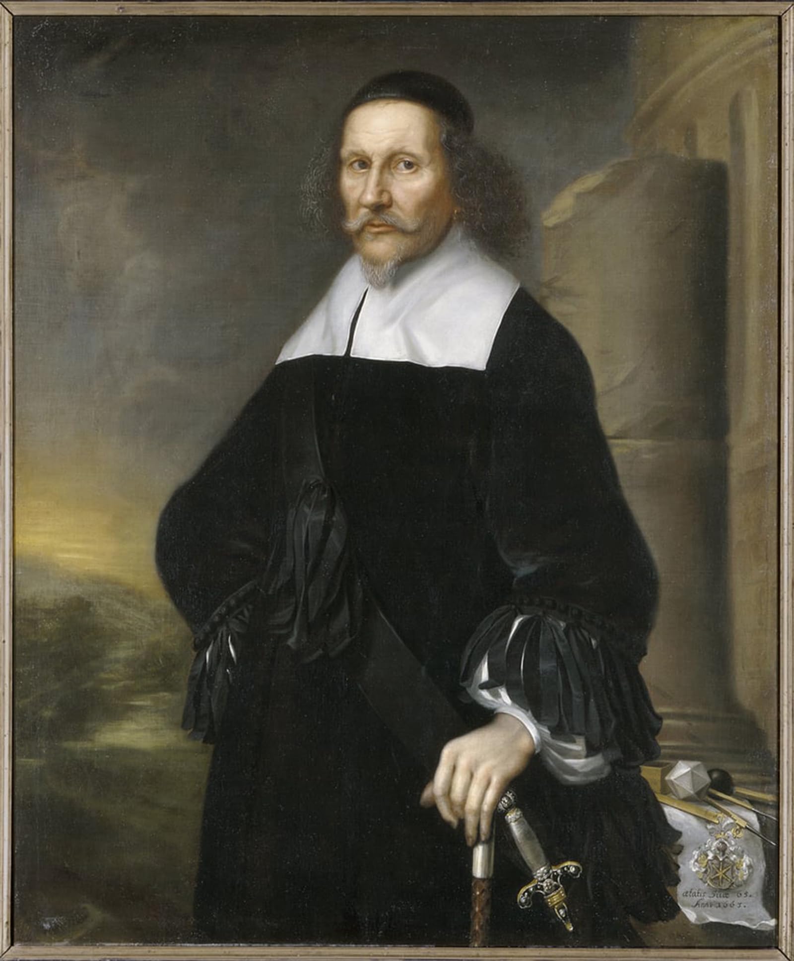 SERENDIPITP Vintage Picture Print on Canvas Wall Art Poster Portrait of Georg Stiernhielm by David Klöcker Ehrenstrahl Artwork Print Poster for Wall Decor 60x90cm