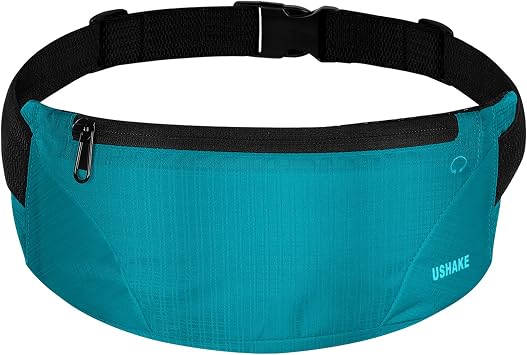 USHAKE Laufg rtel, f r Damen oder Herren, ultraleicht, federfrei, H fttasche, Fitness, Workout, G rtel, Sport, f r iPhone, Samsung, LG, zum Laufen, Fitnessstudio, Marathon, Mint Blau, Einheitsgr e