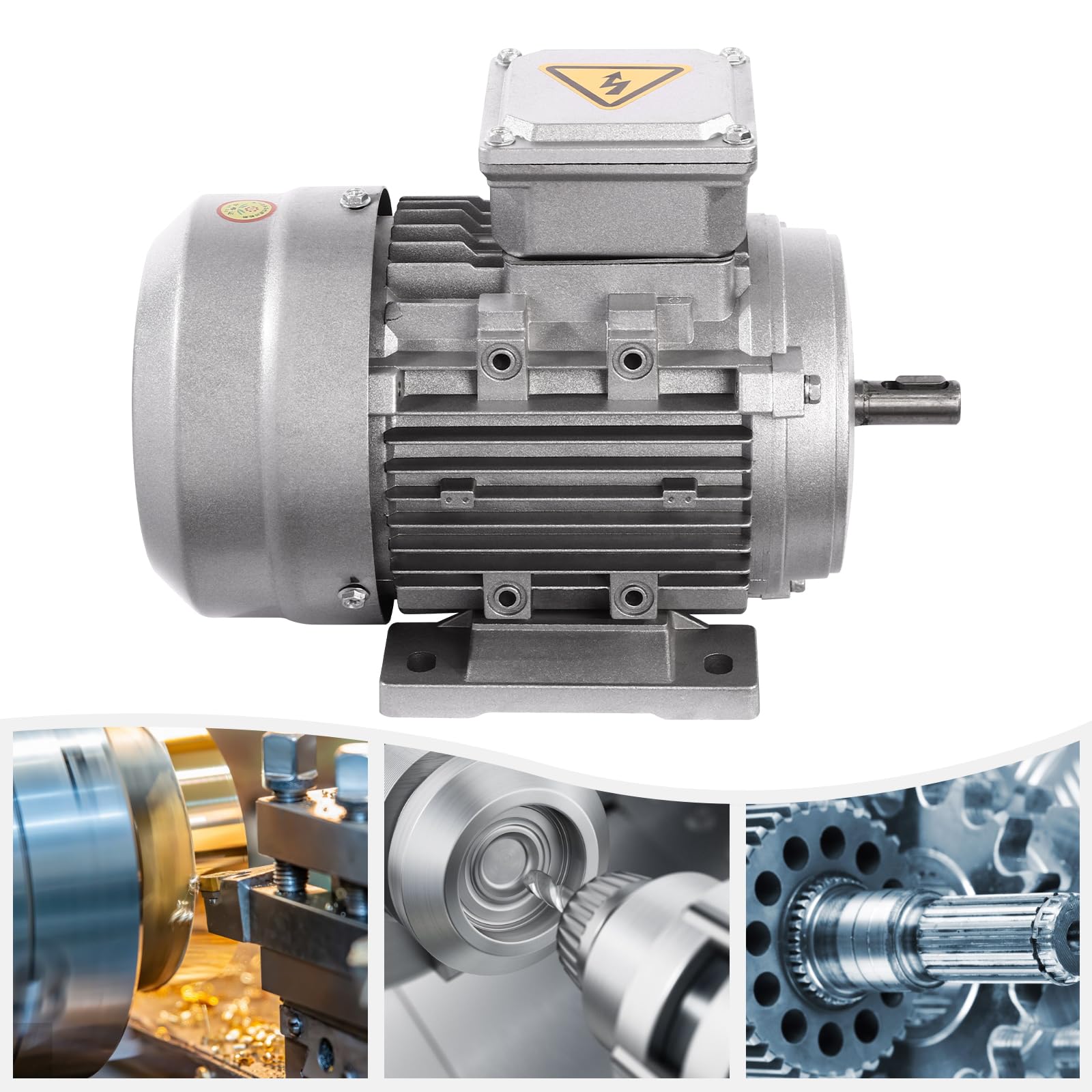 750W 1400rpm Drehstrommotor aus Aluminium, 3-Phas Elektromotor mit Kupfer Spule Motor, 380V IP55 Elektromotor Dreiphasen Motor mit Hochharte Welle