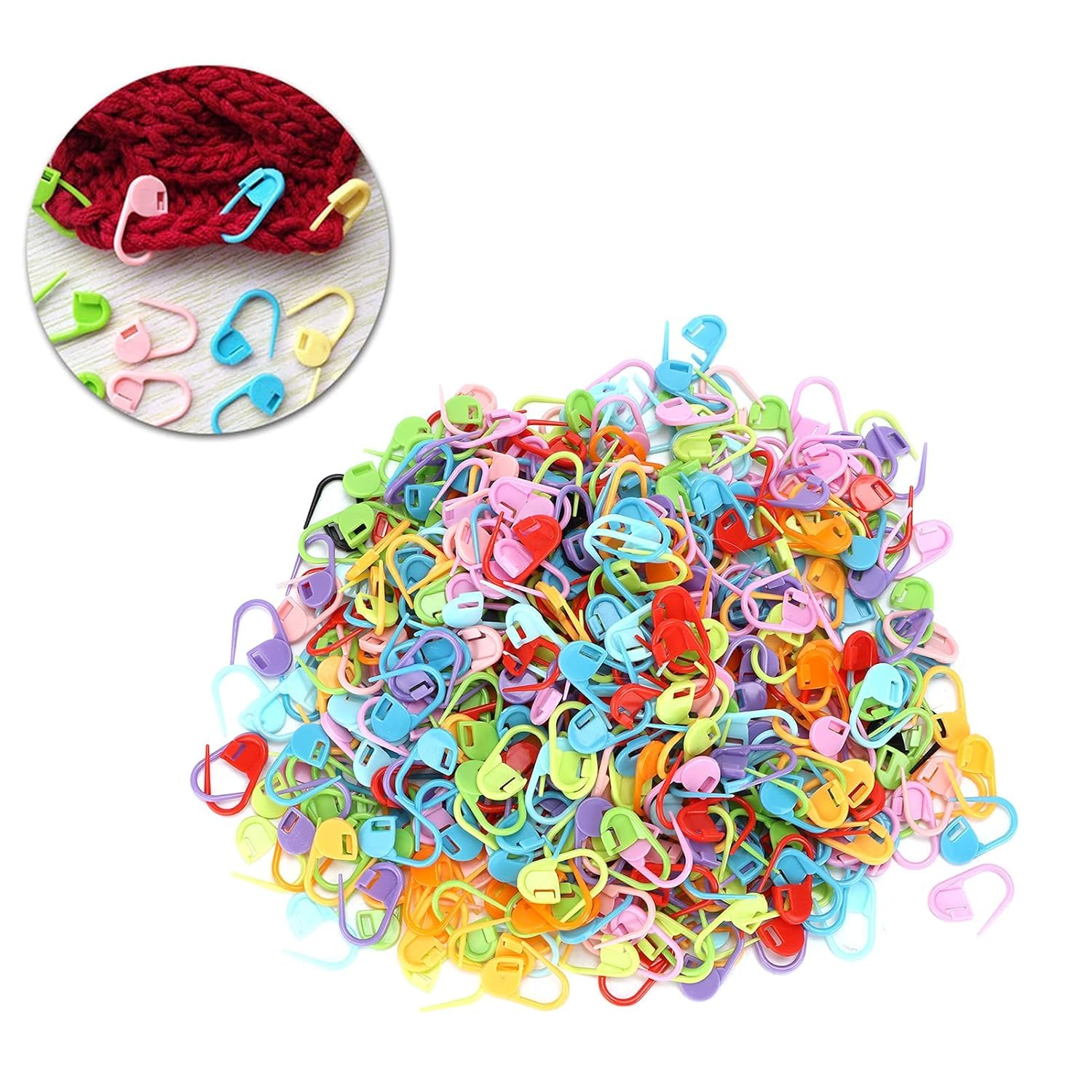RKPM HOMES Knitting Markers I Durable Plastic Colorful Locking Crochet Clips I Multi-Purpose Flexible & Practical Stitch Marker I Needle Clip for Knitting Sewing Stitching Weaving DIY Craft – 50 Pcs 3