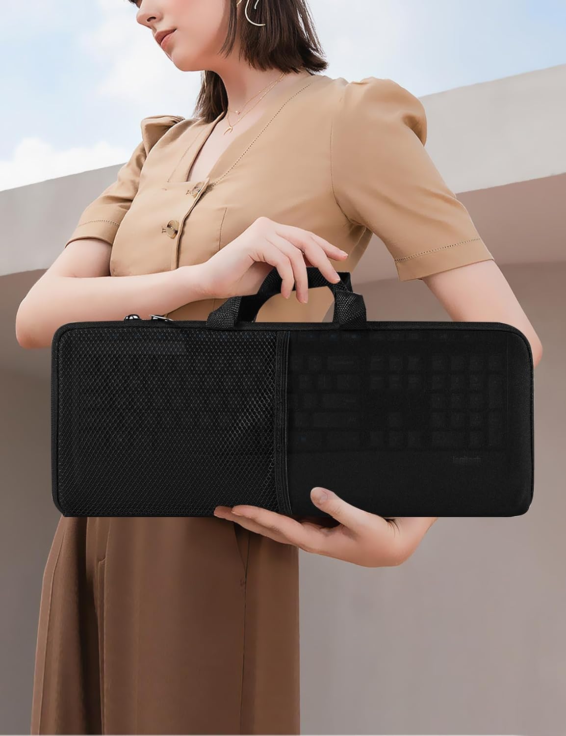 Portable Keyboard Bag Laptop Keyboard Sleeve Shockproof Dustproof Neoprene Case for Logitech MK345/MK850/ for Lovaky 2.4G Ergonomic Performance Wireless Keyboard Mouse Combo - Image 4