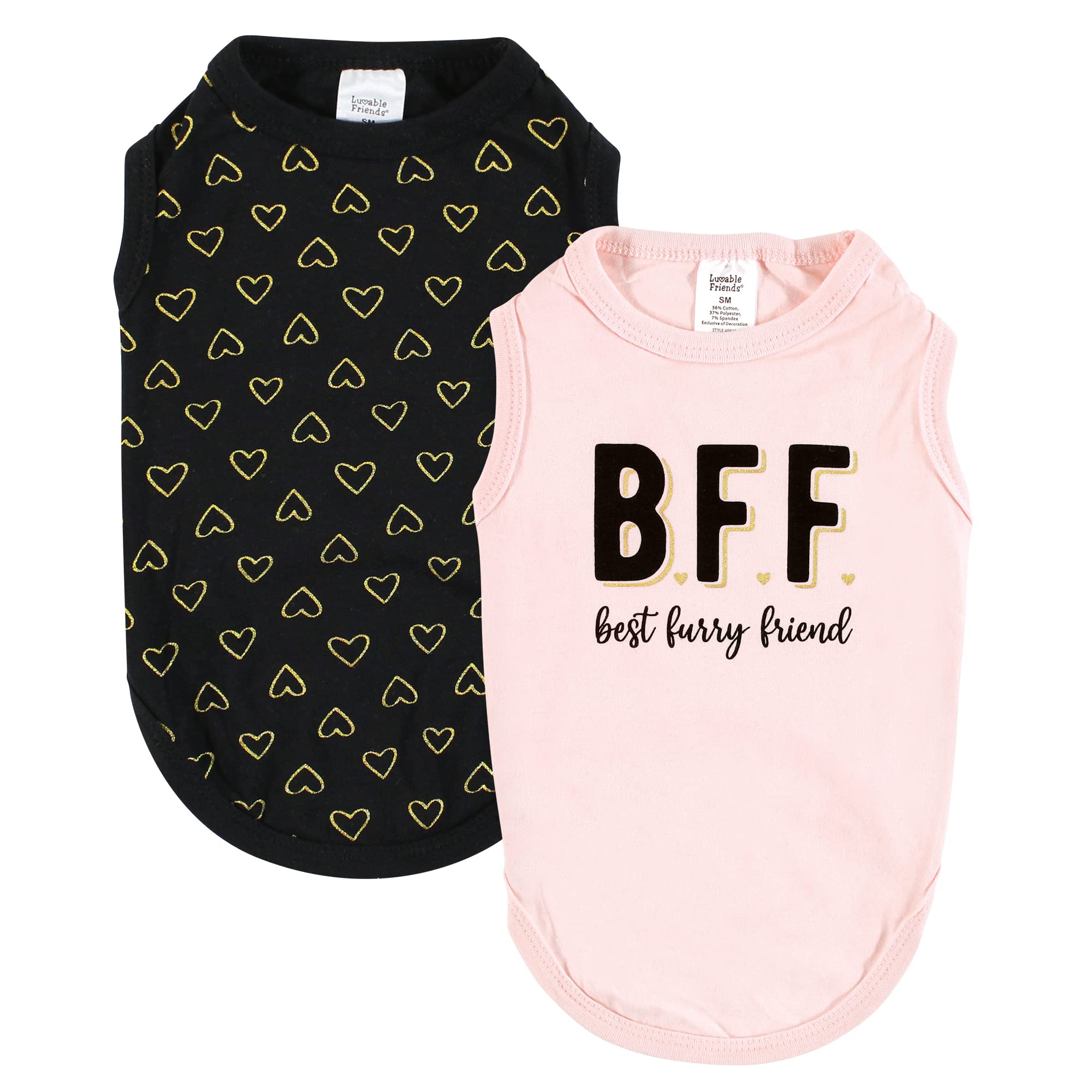 T-shirt pour chien en coton Luvable Friends idéal pour les promenades en lot de 2