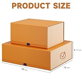 Rsgift 3 Pack Yellow Gift box,18x15x6.1 inch Packaging Gift Boxes with Lids for Valentines Day,Extra Large Gift Boxes for Presents Birthday Christmas,Thanksgiving Day
