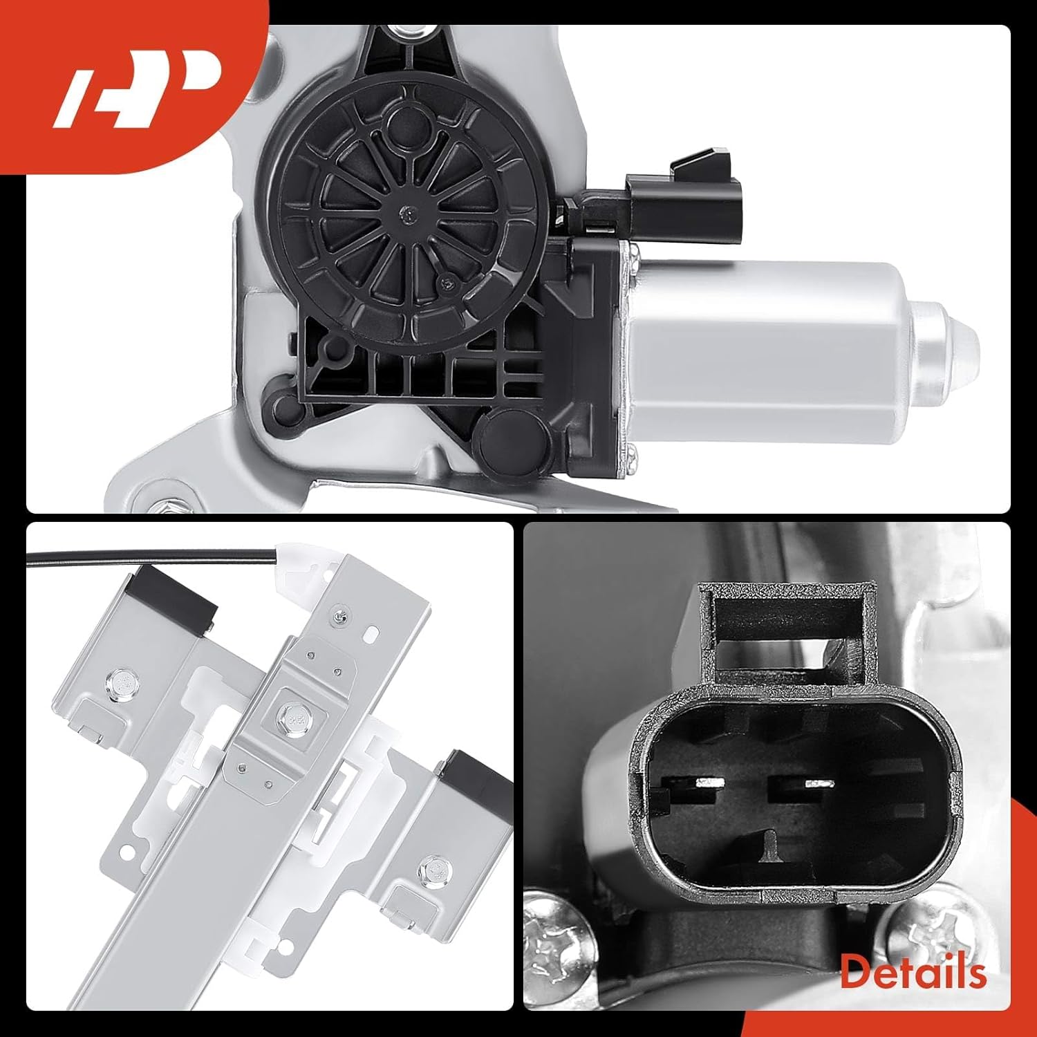 A-Premium Power Window Regulator Rear Passenger Side Compatible with Cadillac Escalade & Chevrolet Tahoe & GMC Yukon 2007 2008 2009 2010 2011 2012 2013 2014, with 2-Pin Motor, Replace# 660533