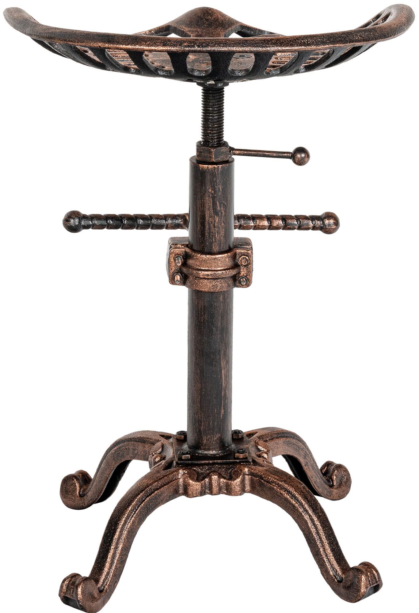 CLP Set 2 Sgabelli Bar Butch In Ghisa Design Industrial I Coppia Sgabelli Bancone Urban In Metallo Regolabili Colore bronzo