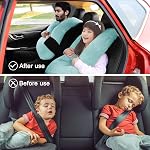 Oreiller de voyage, Oreil de voyage pour les enfants, oreiller de couchage Voyage, oreillette amovible en forme d'U pour adultes et enfants pour soutenir la tête et le corps dans le siège arrière des longs voyages en voiture (vert)