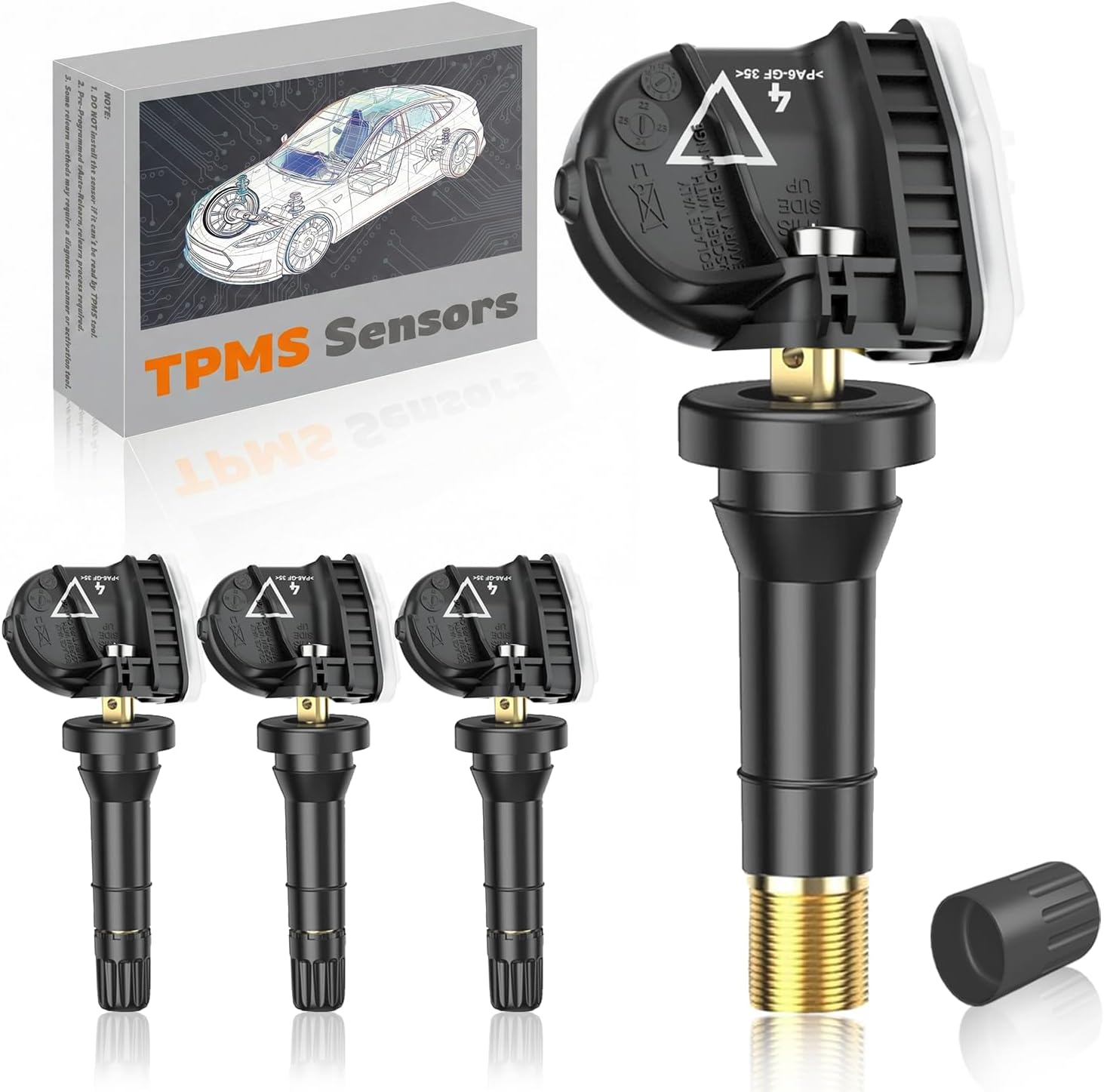 TPMS Pre-Programmed 433MHz Tire Sensor Compatible with Chevrolet Silverado 19-25 |Traverse 16-25 |Malibu 16-25 |Cruze 16-23 |Camaro 16-24,OE:13598773/Set of 4