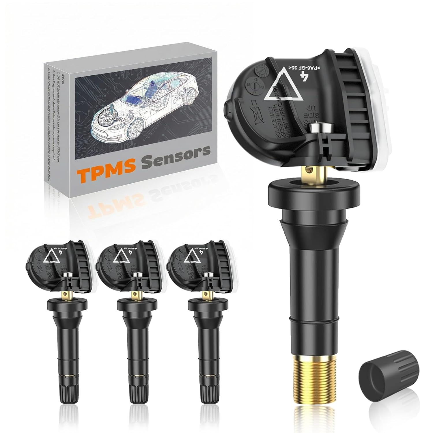 TPMS 433MHz Pre-Programmed Tire Pressure Sensor Compatible with Chevrolet Silverado 2019-2025 |Traverse 2016-2025 |Malibu 2016-2025 |Cruze 2016-2023 |Camaro 2016-2024/OE:13598773(Set of 4)