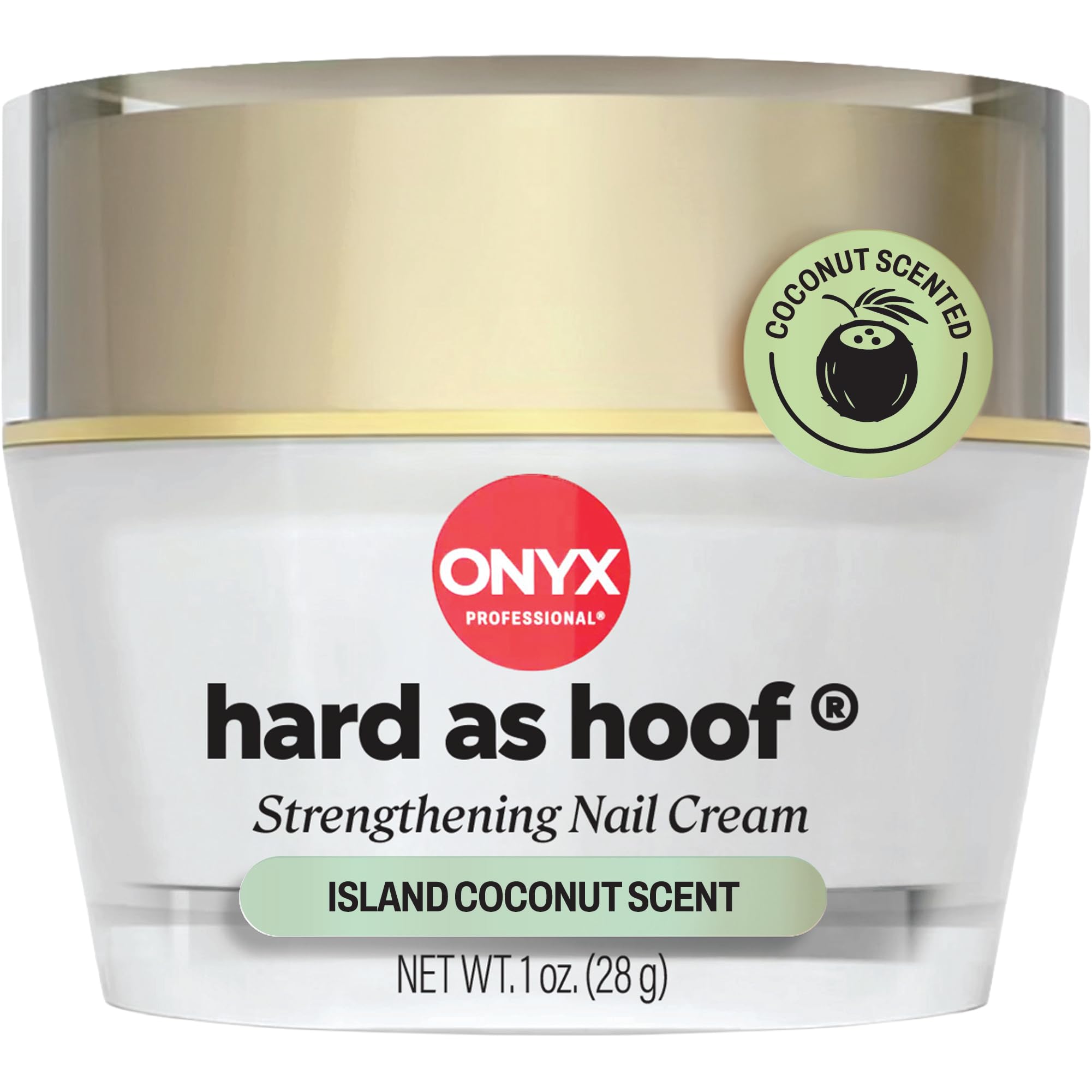 Hard as Hoof Nail Strengthening Cream, Coconut Scent - Nail Growth and Conditioning Cuticle Cream Stops Splits, Chips, Cracks & Strengthens Nails, 1 oz