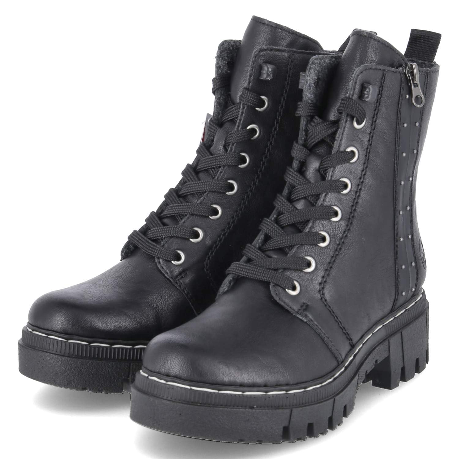 Rieker 74044-00 Women's Lace-Up Boots Synthetic Black, Black 00, 6.5 UK