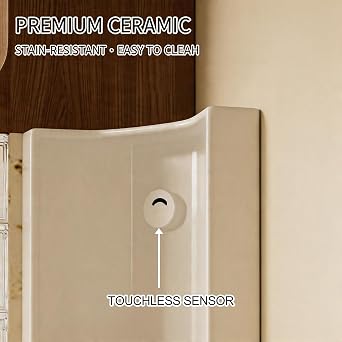 Corner-Mounted Ceramic Urinal with Automatic Sensor Flushing, Men's Adult Urinal, Intelligent Commercial Washout Urinal, Wall-Mounted Urinal for Commercial & Residential Use