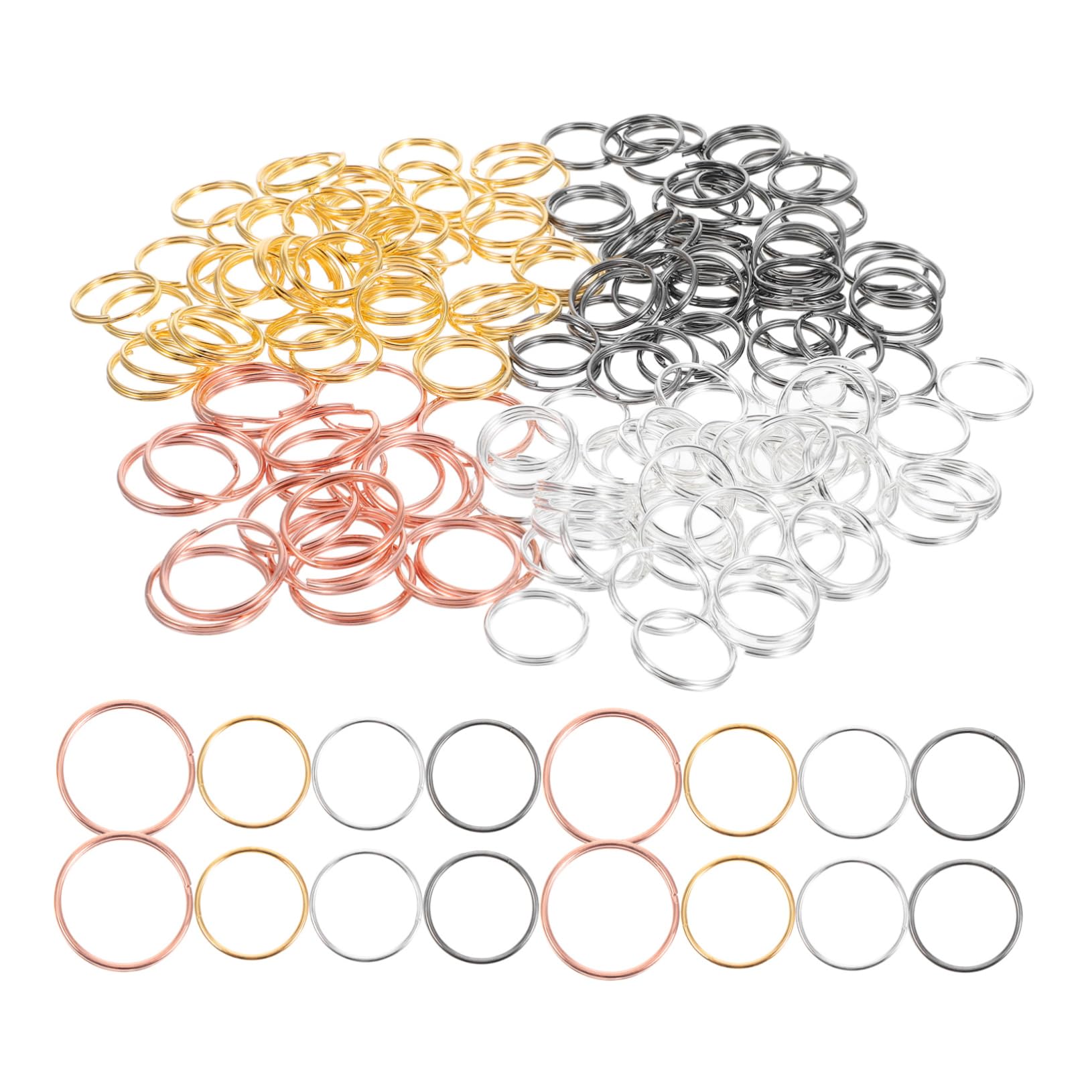 Ysgdvmajn Random Color Tofficu 170Pcs Metal Split Key Rings Durable Circular Keychain Connectors For Diy Projects And Everyday Use Includes Silver Gold Gun Black Rose