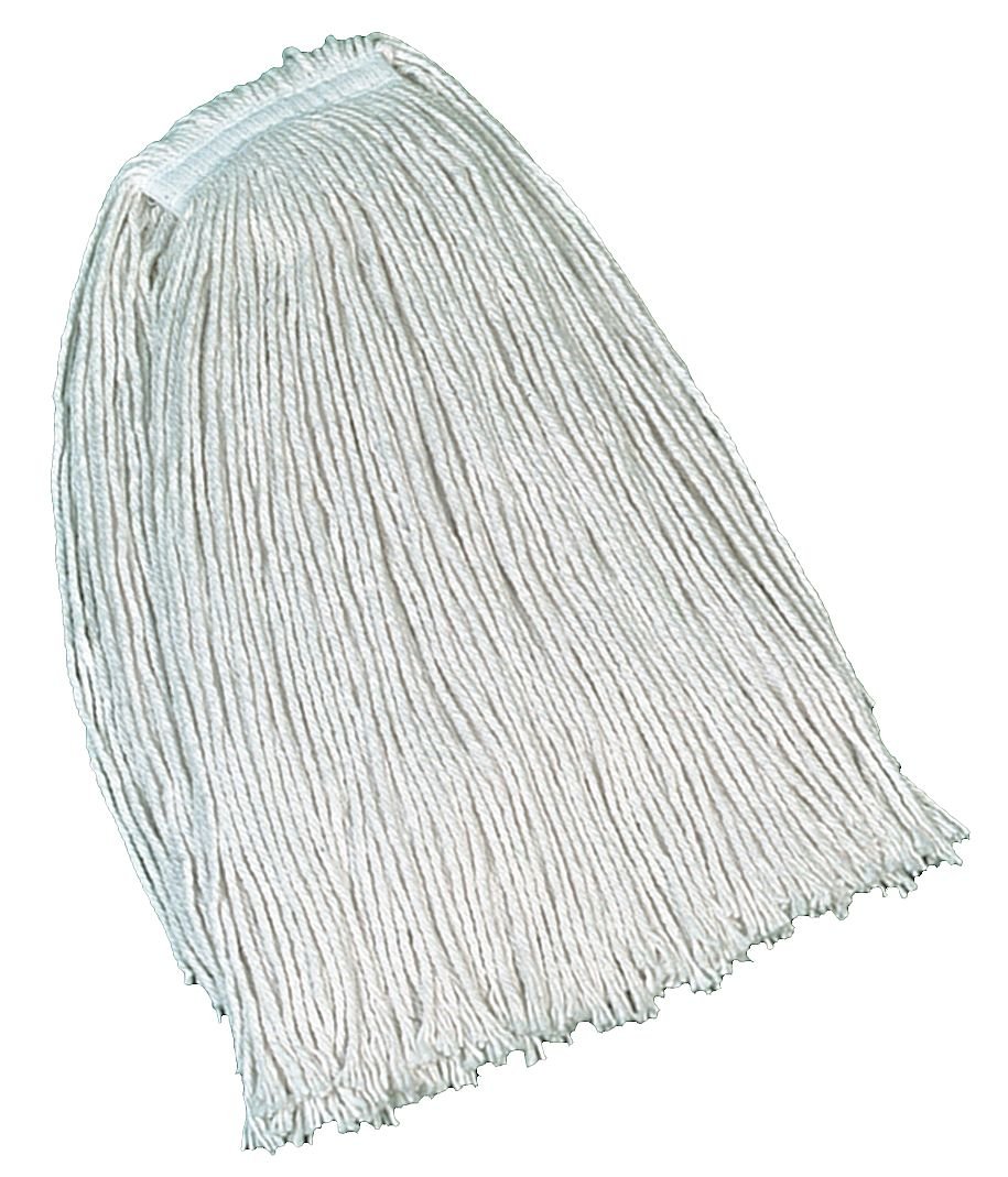 Rubbermaid Commercial FGV11700WH00 Economy Cut-End Cotton Wet Mop Head, 1-inch Headband, 20-Ounce, White (Pack of 3)