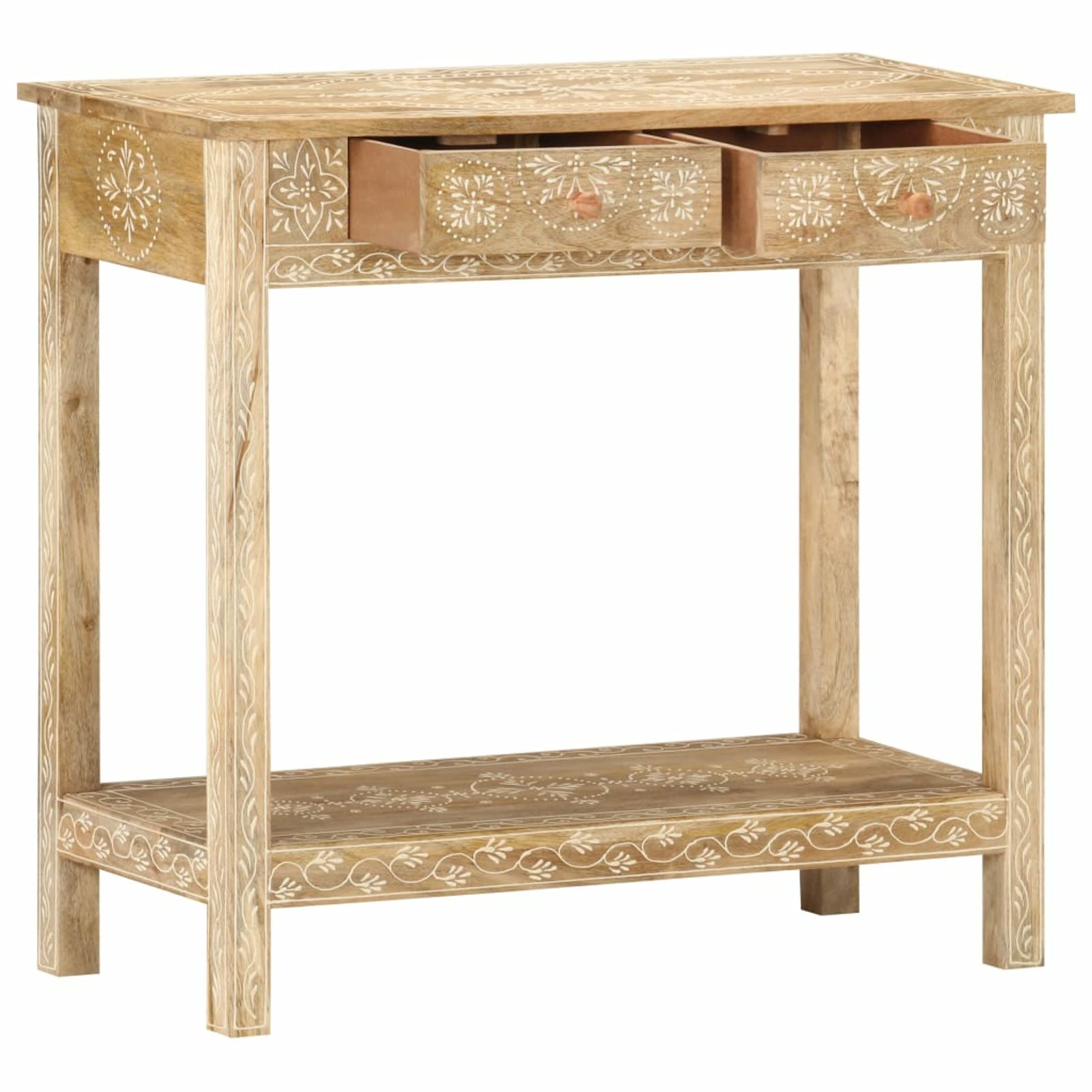 ShGaxin Mesa Consola de Madera Maciza de Mango 80x35x74 cm, Mesa Entrada, Mesa Recibidor Estrecha, Mesa De Centro Salon, Mesa Auxiliar, Mueble Entrada