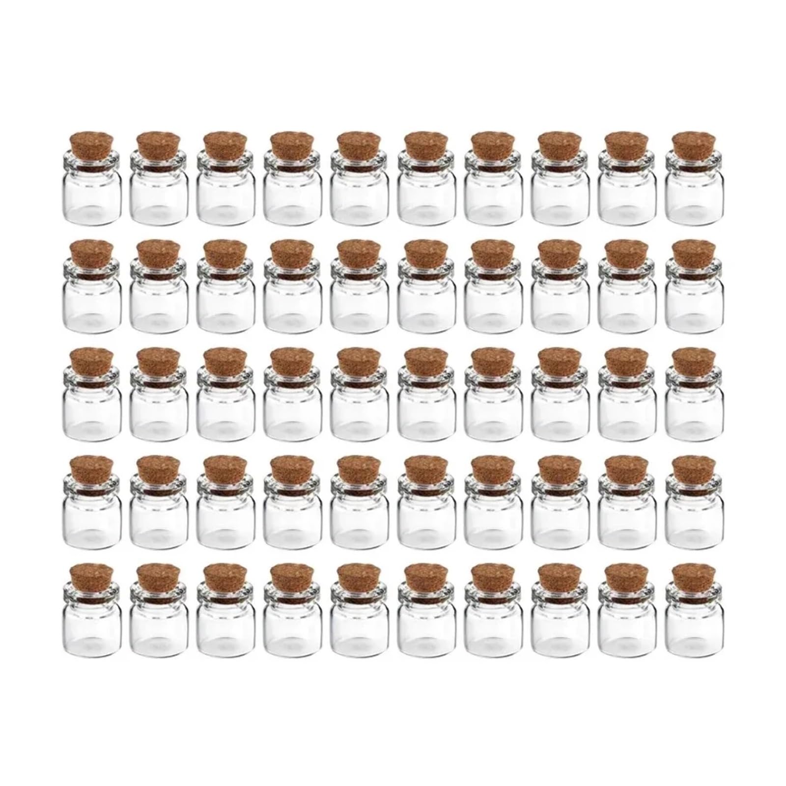 Loacea DIY Glass Jar 18 * 13mm Empty Glass Tiny Transparent Bottles, Spice DIY Vials with Cork Stoppers for Present 50pcs