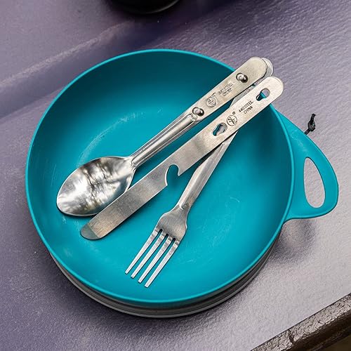 Miniatura 9 de ASR Outdoor Juego de 2 utensilios de cocina minimalista para campamento, estilo militar del ejército MRE Chow