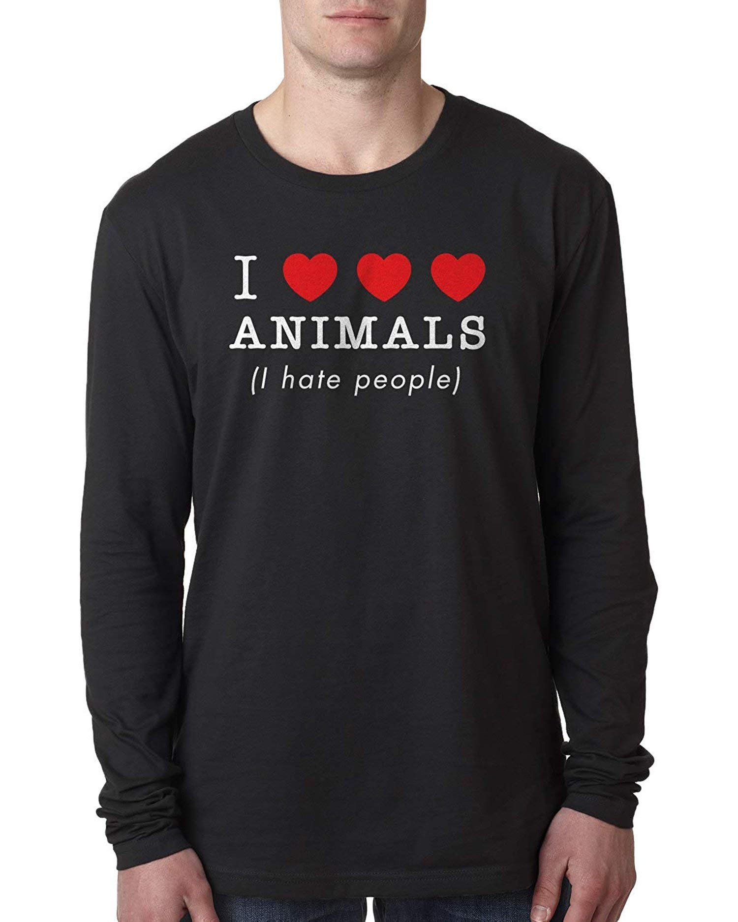 I Love Animals I Hate People Men's Long Sleeve T-Shirt