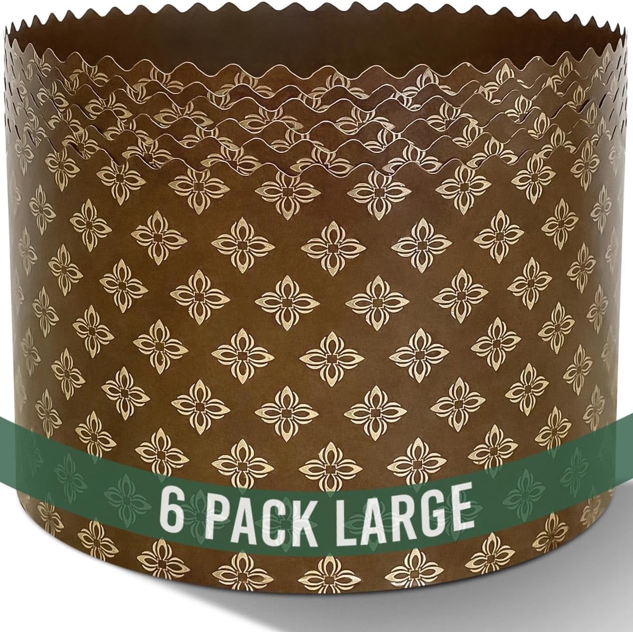 Geborilma 24 oz Easter Bread Mold - Panettone Paper Baking Molds 6 Pack - Oven Safe Large Panettone Mold 6 in - Easter Bread Paper Mold Paska - Panettone Paper Liners