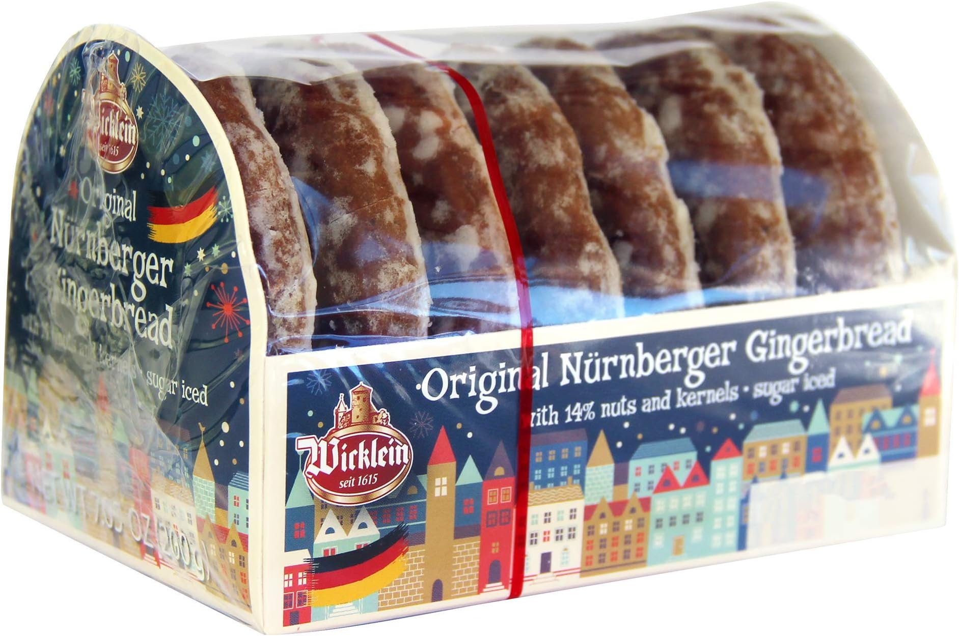 Wicklein Original Nürnberger Gingerbread, Fine Oblaten Glazed Lebkuchen, German Cookies, 200g