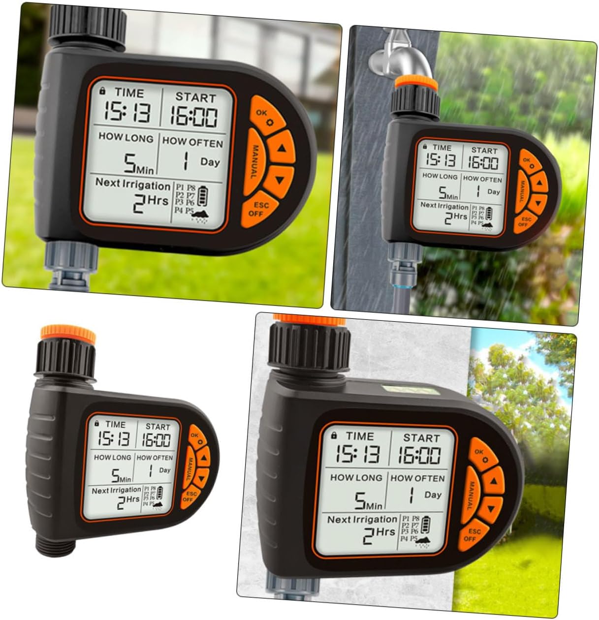 Kisangel Automatic Irrigation Timer for Efficient Watering Control Digital Sprinkler Timer LCD Display Suitable for Gardens and Patios Promotes Sustainable Gardening Practices