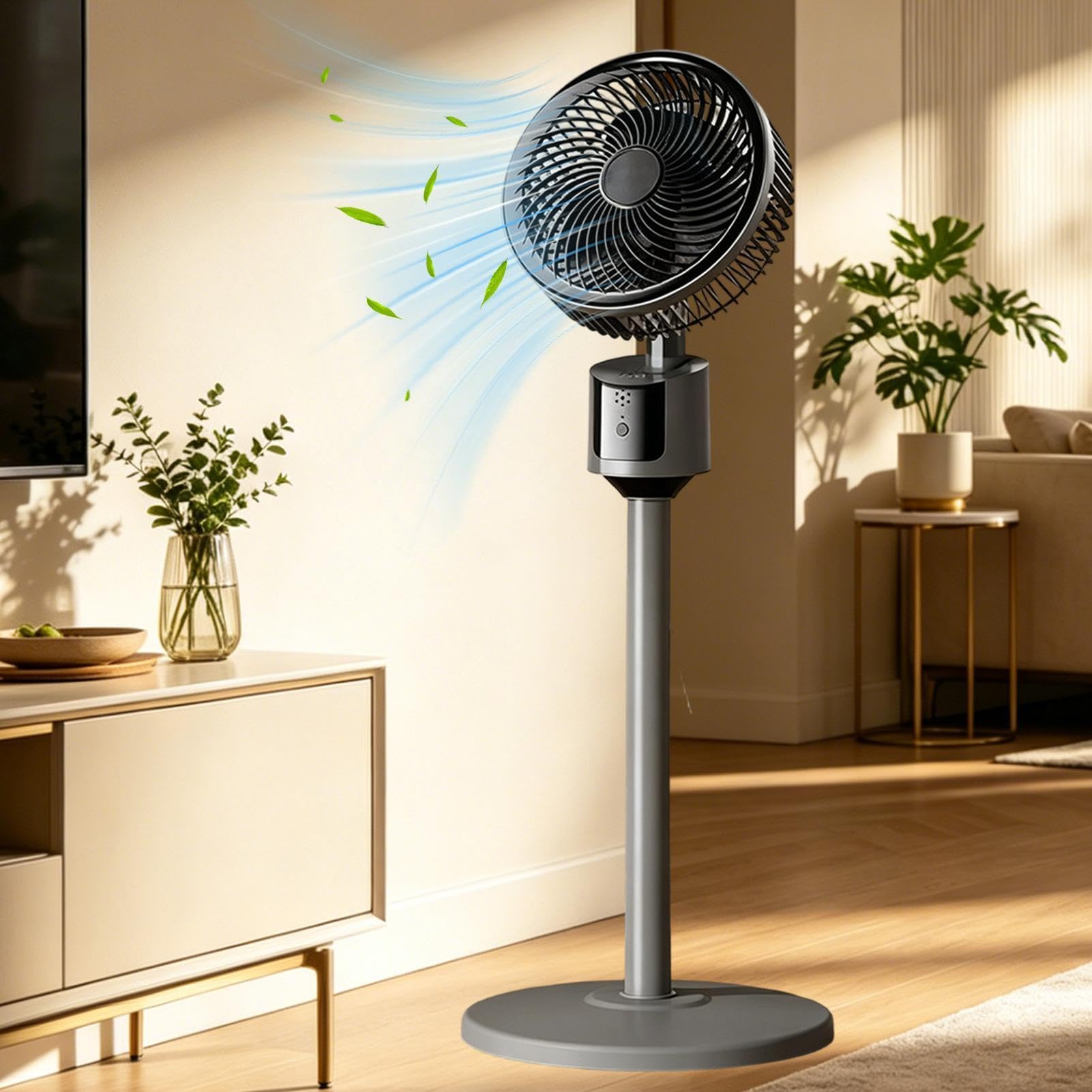 Ventilatore da pavimento,Grande Raffreddamento Potente Alimentato USB | Ventilatore Ad Alta, Circolatore D'Aria - Per Casa Camera Da Soggiorno Ufficio Interno Esterno