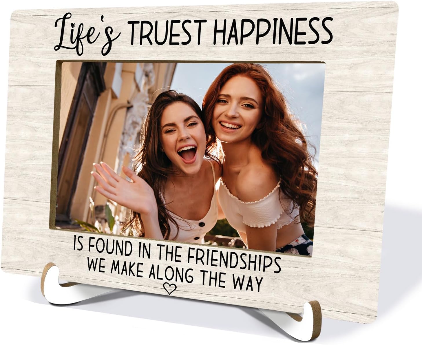 Friendship Picture Frame 4x6, Life's Trust Happiness Is Found in the Friendship Photo Frame, Best Friend Birthday Gifts for Women Men