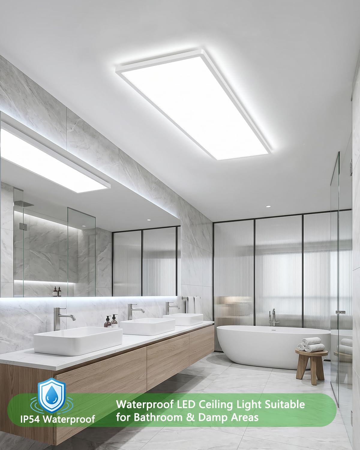 Bowfar LED Deckenleuchte Effizienzklasse A, 18W 4000LM Deckenlampe Lang Dimmbar 3000K-6500K, 80x25x2.5cm LED Panel Lampe mit Fernbedienung für Wohnzimmer Schlafzimmer Küche Badezimmer Büro Flur, Weiß
