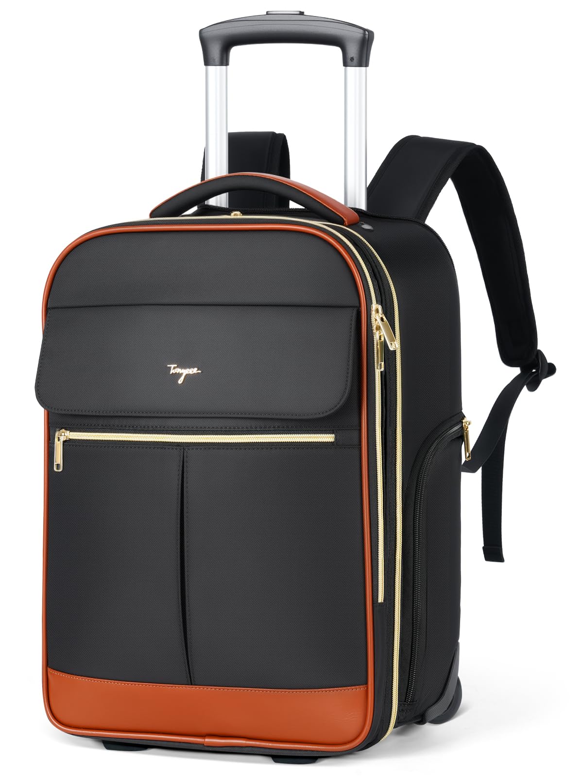 Photo 1 of Tonyeee Rolling Backpack for Women, Large Travel Backpack with Wheels Carry on Flight Approved, 15.6 Inch Laptop Wheeled Roller Bag Suitcase for Work Bussiness Weekender (Black,M Underseat Size)