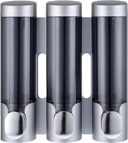 Miniatura 11 de RANKADO - Dispensador de jabón de ducha de lujo, 2 cámaras, sin taladro, dispensador de champú y acondicionador de baño, montado en la pared con