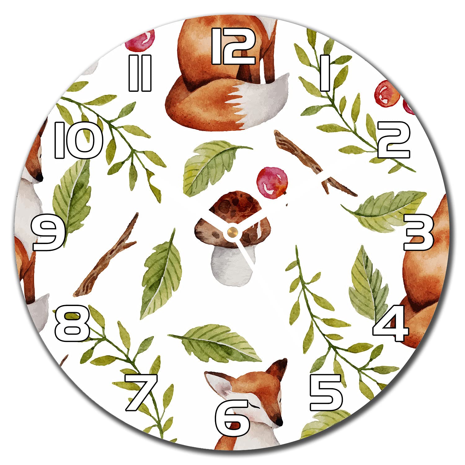 Horloge cuisine moderne salon suspendu cuisine verre 30 cm animaux forêt