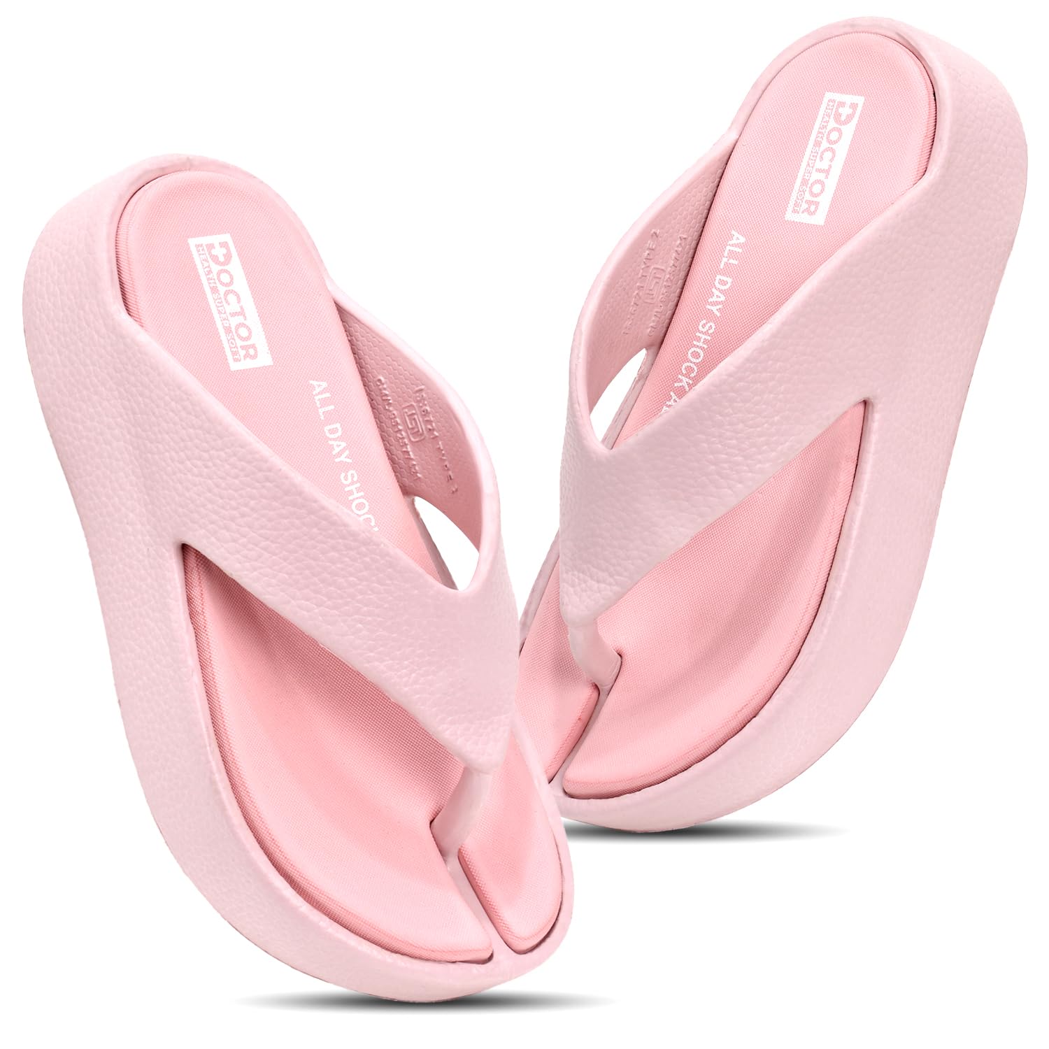 DOCTOR HEALTH SUPER SOFT Women’s Orthopedic Soft Platform Slippers | Ultra-Cushioned Shock Absorbing Footbed | Lightweight Anti-Skid Everyday Wear Comfort Flip Flops for All-Day Support