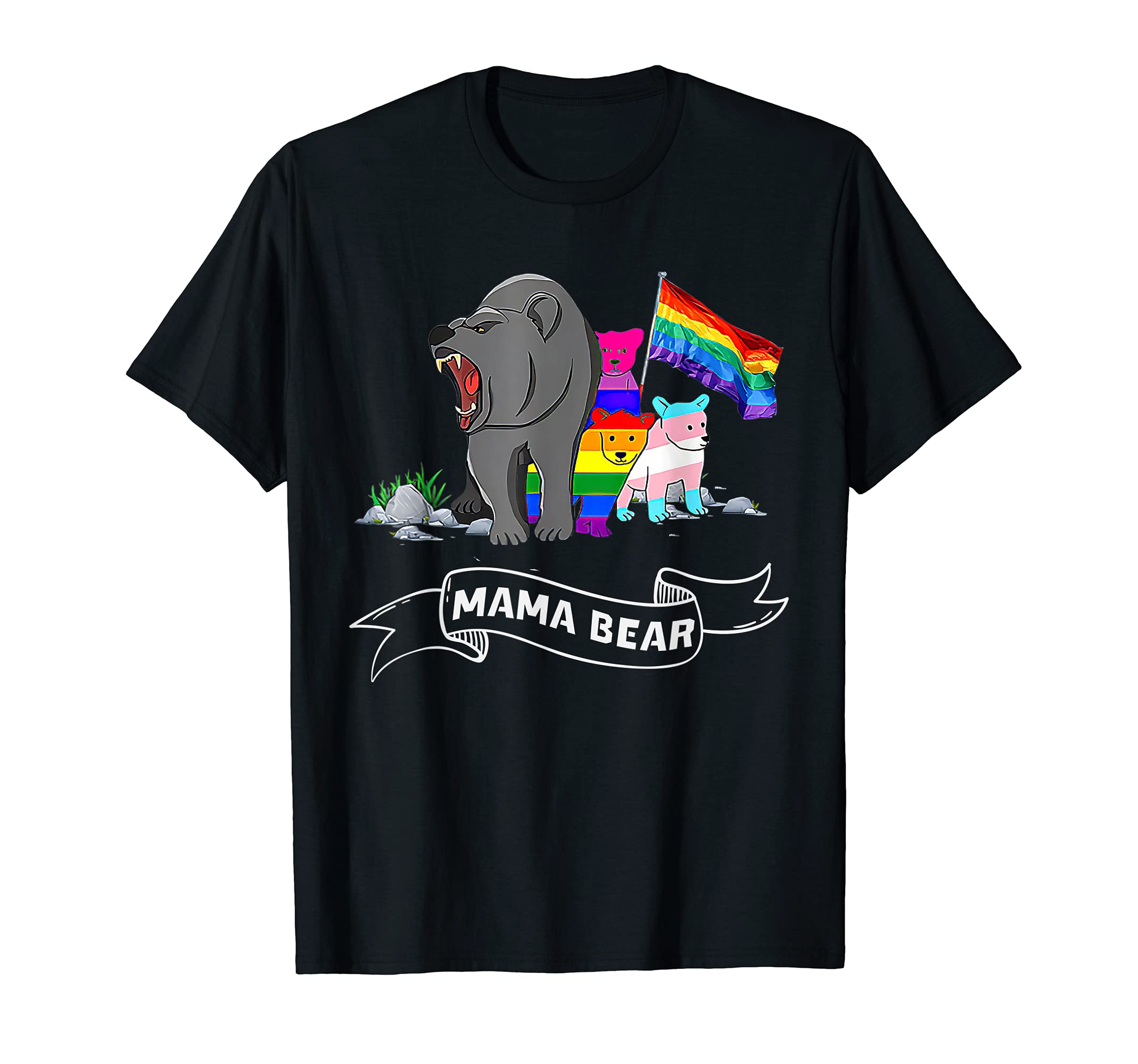 LGBT Mama Bear Gay Pride Equal Rights LGBTQ Rainbow Flag T-Shirt