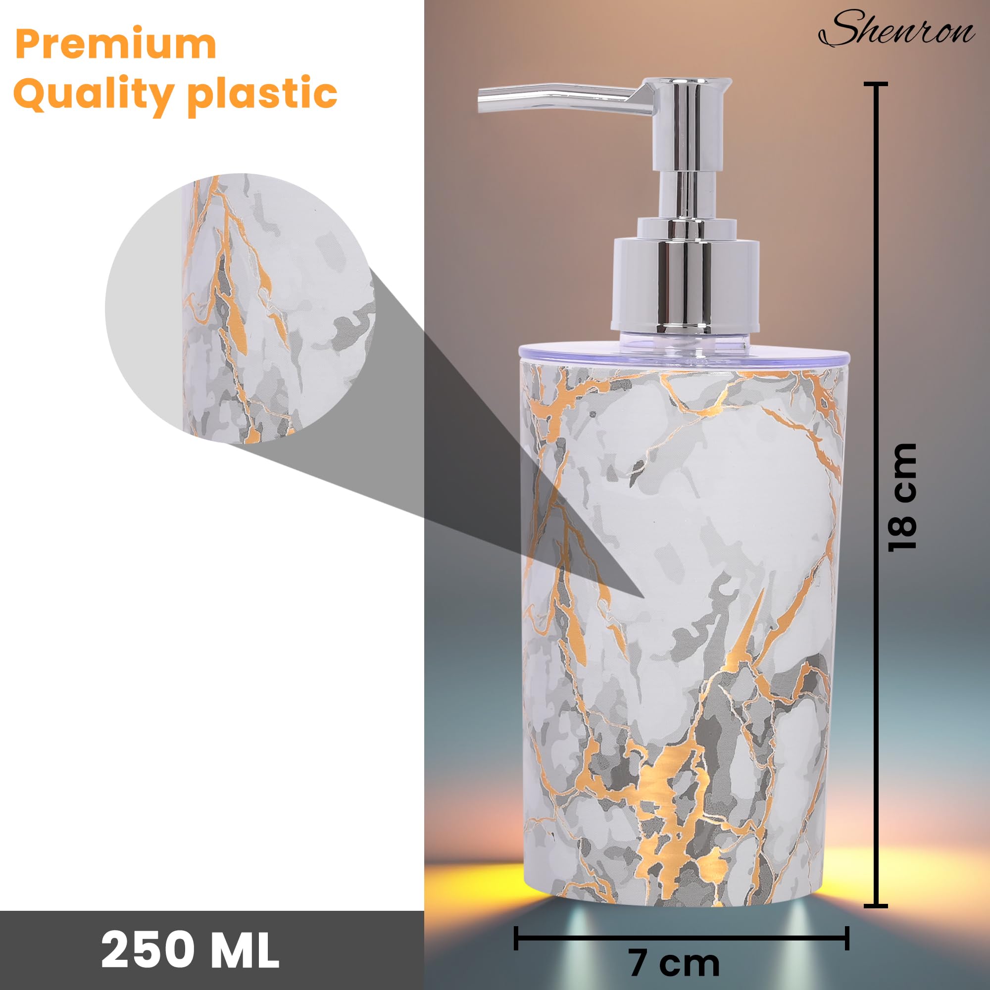 Shenron Dispensador de jabón líquido recargable. Dispensador de plástico irrompible para loción desinfectante, champú. Botella de lavado de manos para cocina, baño, ducha, lavabo, fregadero, 250 ml