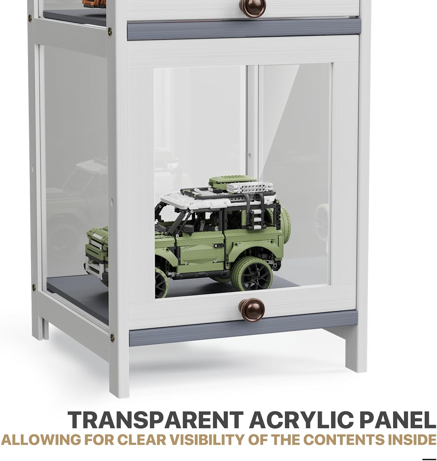 MoNiBloom 68" Tall Slim Narrow Clear Acrylic Door Curio Cabinet Display Case with Corner Shelves, White
