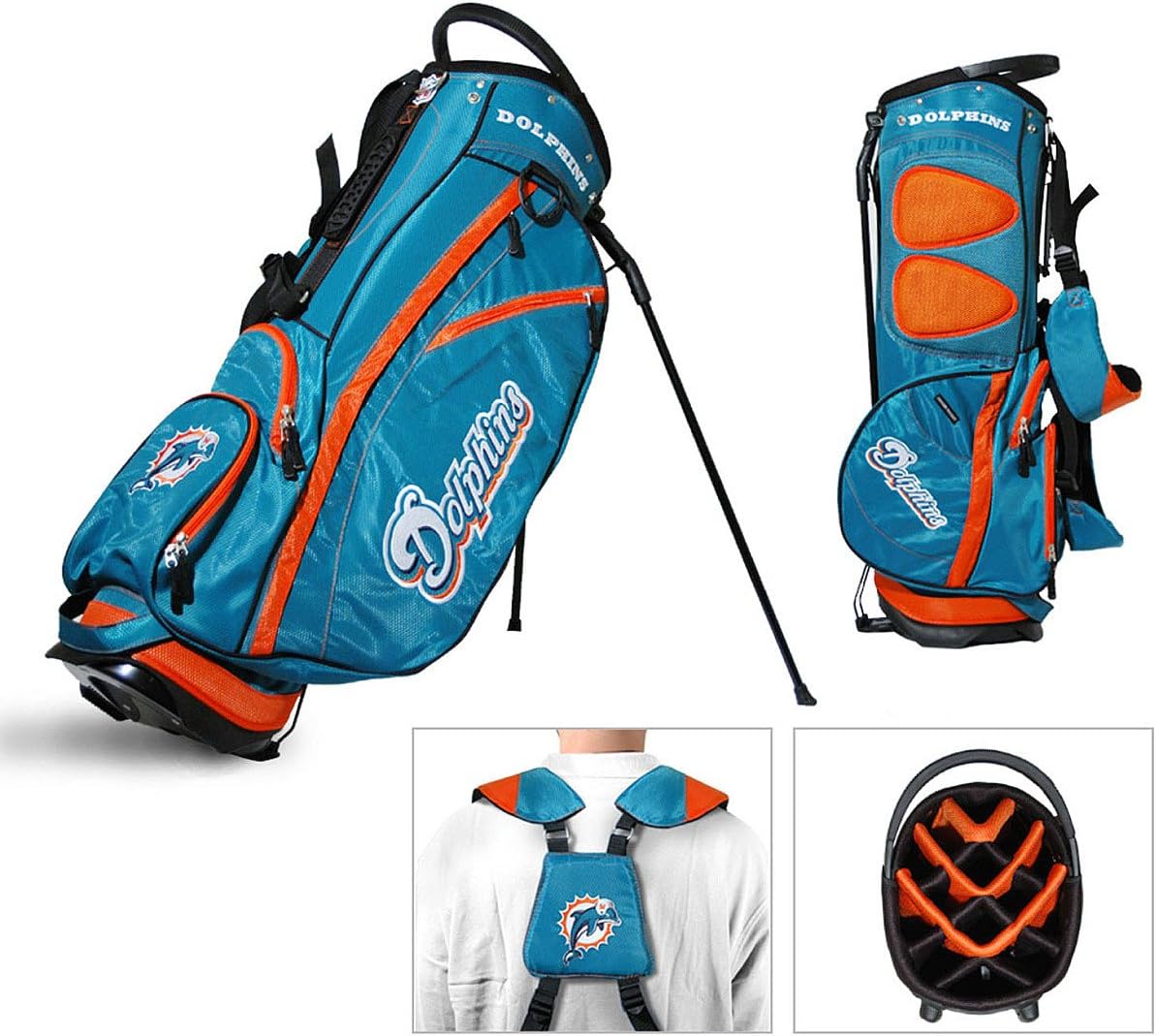 Team Golf NFL Dallas Cowboys Fairway Golf Stand Bag Fairway Golf Stand Bag, Lightweight, 14-Way Top, Spring Action Stand, Insulated Cooler Pocket, Padded Strap, Umbrella Holder & Removable Rain Hood