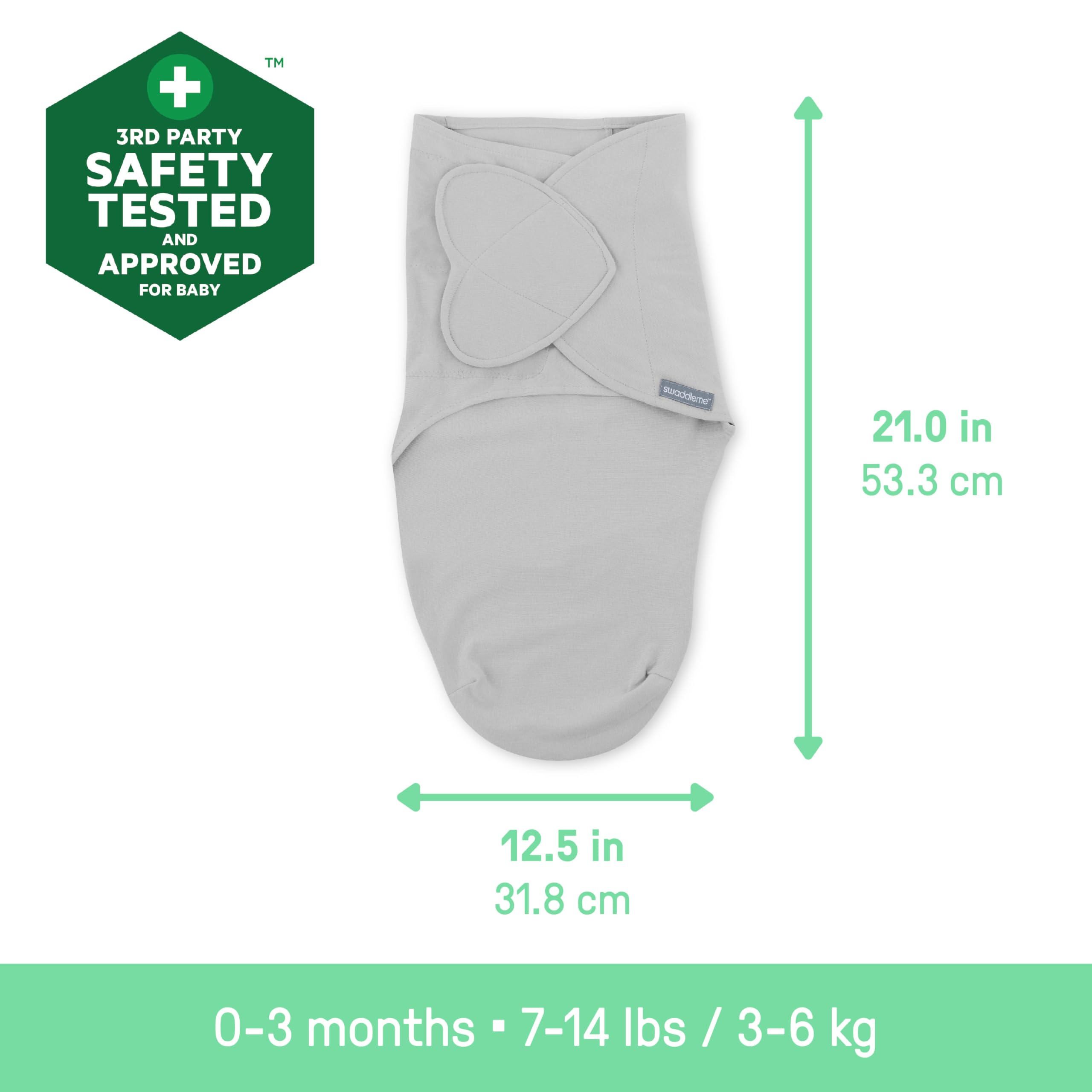 SwaddleMe by Ingenuity, Saco de Dormir para Bebé 100% algodón, Mejora el sueño y Calma el Reflejo de sobresalto, 0-3 Meses, 1,0 TOG, Pack de 3 - Safari