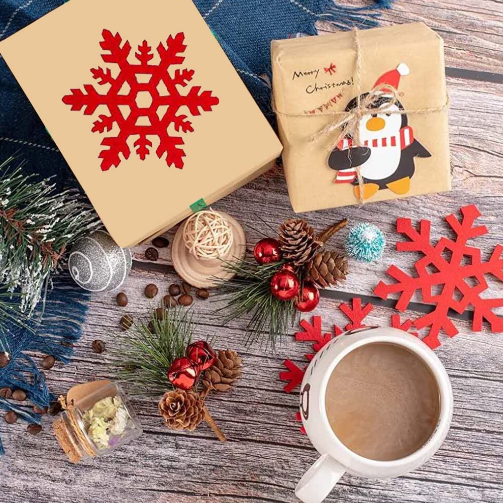 Sous-verres De Noël En Feutre De Flocon De Neige Pour Vin Thé