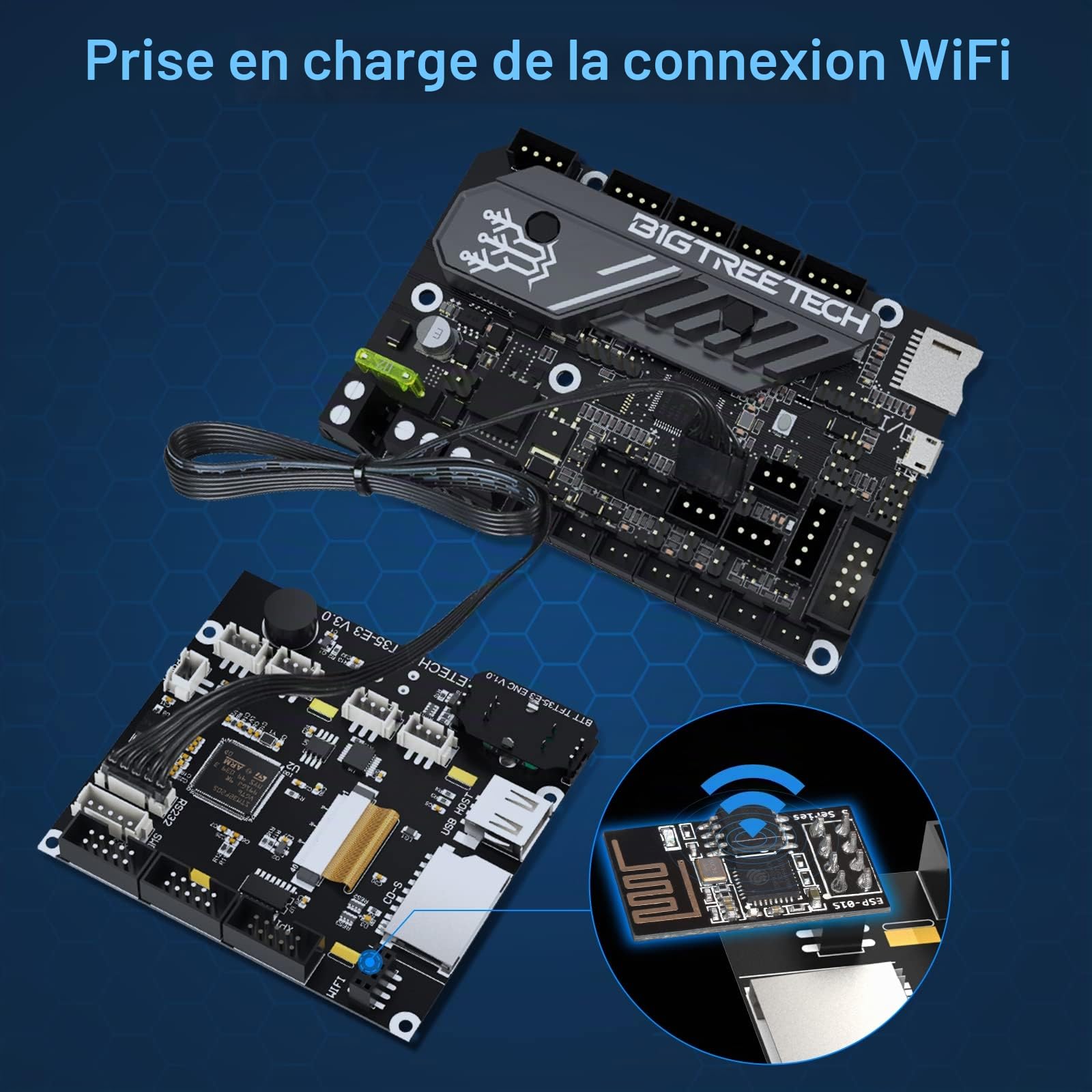 BIGTREETECH SKR Mini carte de contrôle E3 V3.0 + TFT35 E3 V3.0.1 Écran tactile 32 bits Carte silencieuse intégrée avec pilote pas à pas TMC2209 UART compatible avec imprimante 3D Ender 3/5 Ender 3
