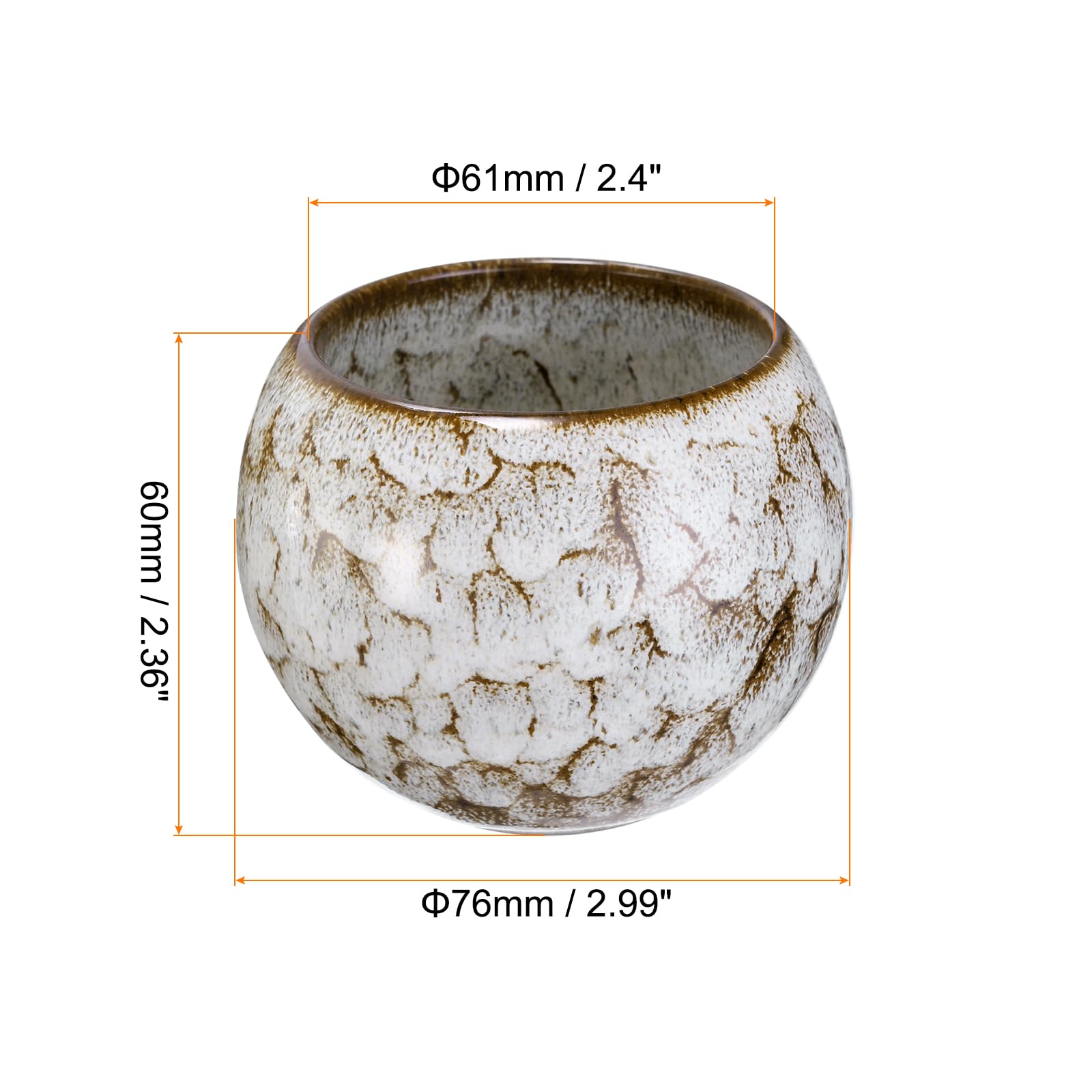 QUARKZMAN 2pz Tazze Tè Cinesi Giapponesi Ceramica 5,07 oz Set Tè Gong Fu Fare a Mano Smaltato Ceramica Senza Manico Piccola Tazza Tè per Tè Mate Caffè Vino Bevande Casa e Regali, Beige