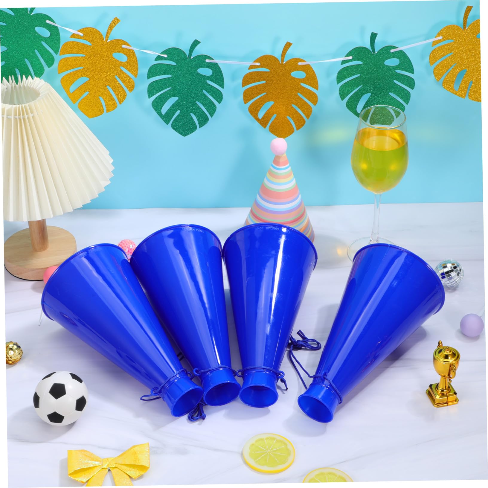 4 Pezzi Megafono in Plastica Colorato per Feste e Partite di Calcio Giocattolo Tromba da Festa per Accessorio Rumoroso per Eventi Sportivi e Celebrazioni