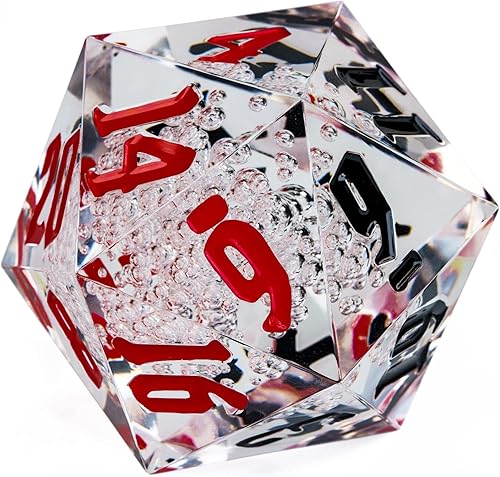 Miniatura 9 de Dados individuales D20 de 2.165 in, dados DND de 20 caras, dados gigantes D20 D20 D&D poliédricos grandes con caja de regalo de dados para Calabozos