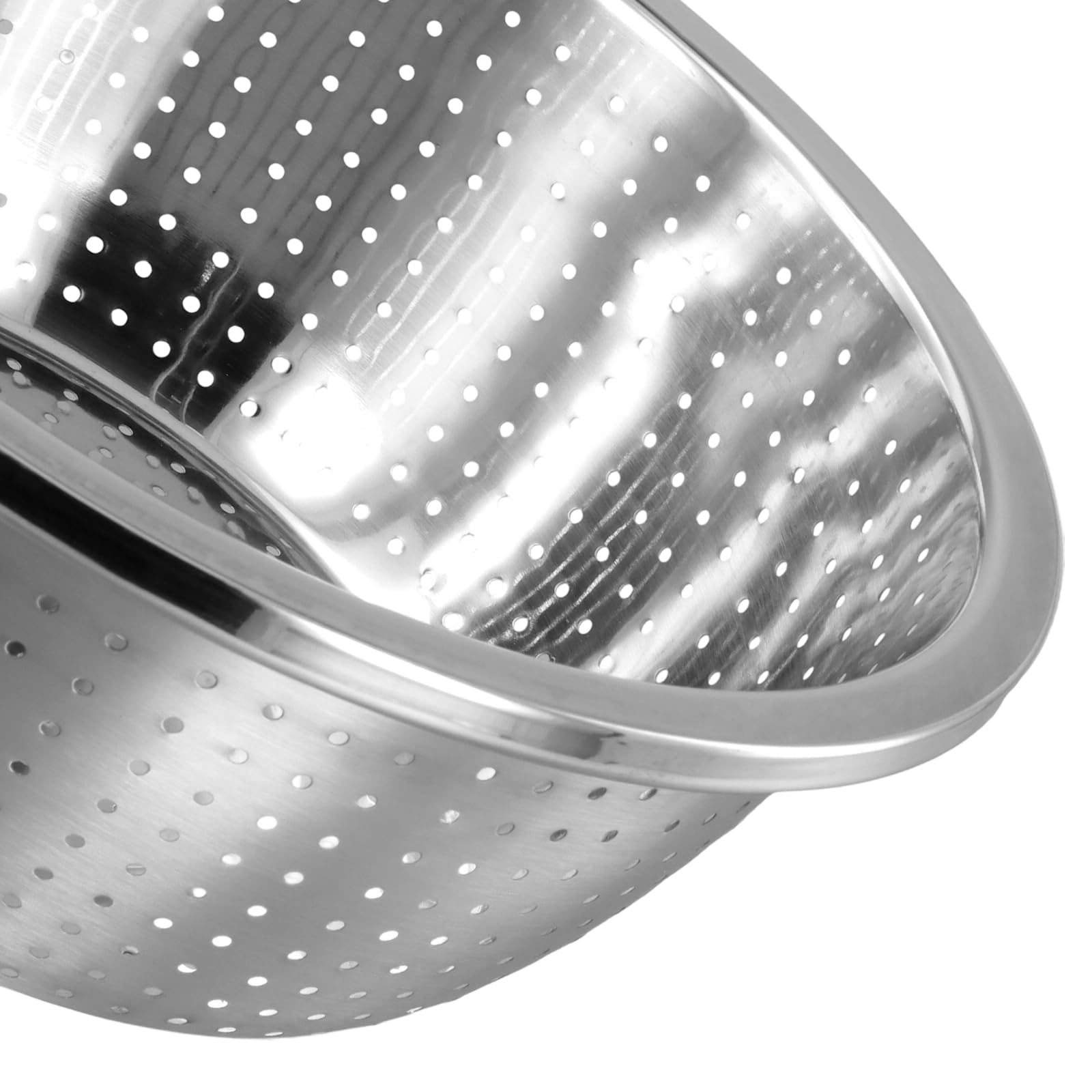 Set di 4 Colino e Ciotola in Acciaio Inox 26 cm, Scolapasta Impilabile per Riso Pasta e Verdure, Argento