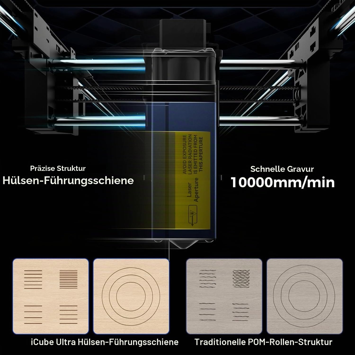 SCULPFUN iCube Ultra Dual Laser Graviermaschine, 12W Diode & 1.2W Infrarotmodul, Geschlossener Laser Gravierer für Holz, Leder & Metall, Hochgeschwindigkeitsgravur mit Schneidfähigkeit, 150 x 135 mm