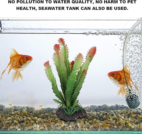 Miniatura 5 de Planta artificial de cactus, plantas acuáticas de plástico de simulación, terrario, reptiles, hábitats, decoración del hogar, para peces, acuarios,