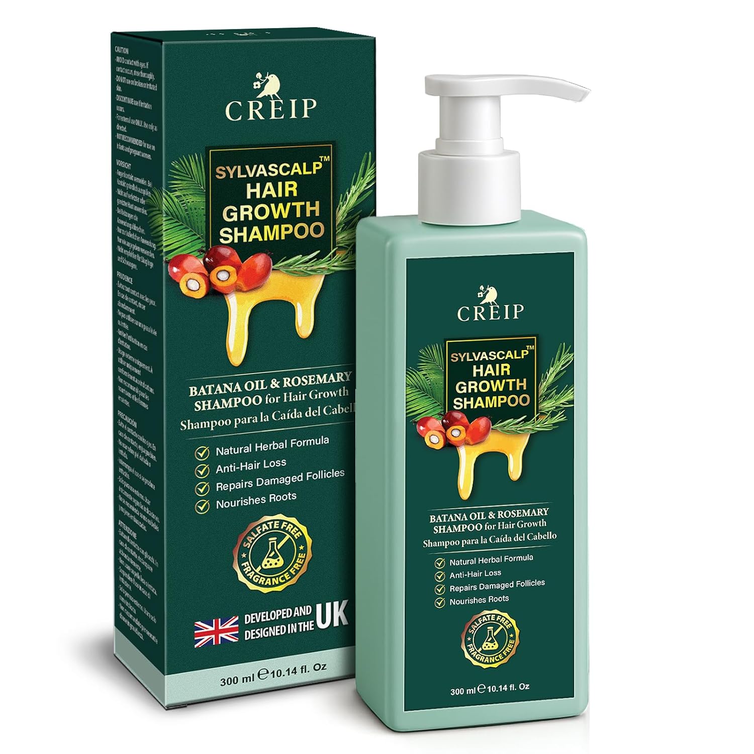 Rosemary & Batana Oil Hair Growth Shampoo: Hair Loss Shampoo for Men and Women with Biotin, Sulfate & Fragrance-Free Thickening